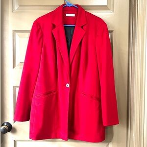 Coldwater Creek Women's Size 18 Red Blazer Jacket Coat Button Closure